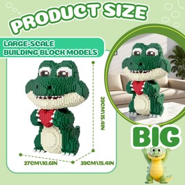 APENGBAOL Animal Love Crocodile Micro Mini Building Blocks Set（9874PCS 39cm High Series） Gift for Adults and Kidst