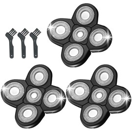 Replacement Blades Compatible with Freebird Shaver Head Shaving Kit Electric Razor for Men, with Cleaning Brush 3 PCS