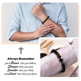 EFVISD Grandson Cross Bracelet Gifts, Birthday Christmas Religious Christian Catholic Bracelet Gifts for Grandson