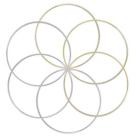 BronaGrand 6pcs Metal Rings Hoops Macrame Rings for Dream Catchers and Crafts,6 inch, Gold and Silver