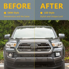 Daytime Running Lights Drl Fog Light for Toyota Tacoma 2016-2023 Tacoma Turn Signal Fog Lights Assembly (16-23Fog Led)