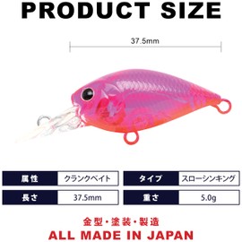 LUCKY CRAFT Deep Kura Pi LC MAX SS Fishing Lure Crankbait (5953 Rico Pink)