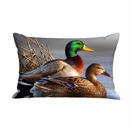 Mugod Throw Pillow Cover Lover Ducks on The Water,Cushion Covers Pillowcase for Sofa Couch Bed Chair 20x30 Inches