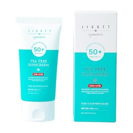JIGOTT Protector solar reafirmante con árbol de té para pieles maduras, normales y secas, con activos de niacinamida y adenosina que ayudan a mantener una piel sana, contiene 70 ml.