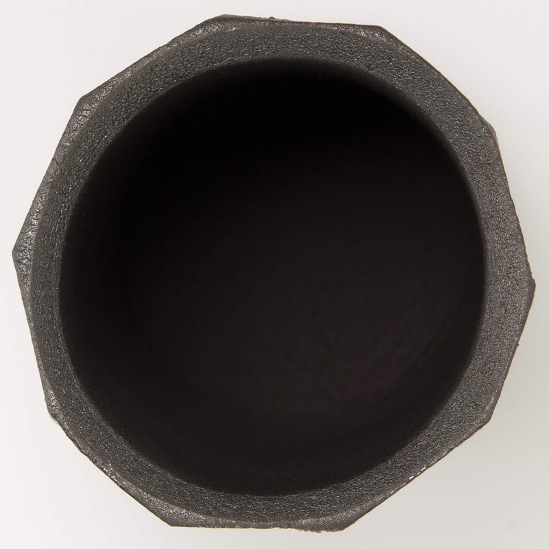 Shigaraki Ware MR-1-2521 Hephimon Vase Flower Base, Large, Vertical, Black,