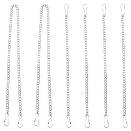OUNONA 6pcs Metal Picture Hanging Chain with Safety Hooks for Stained Glass Window Panel Hangings and Sun-Catchers Hanging Bird Feeders Planters Lanterns Wind Chime Ornaments