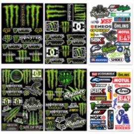 yolzhxe 6 Stück Helm Aufkleber, Wasserfest Motorradhelm Aufkleber Set, Selbstklebend Dinosaurier und Kralle Deko Sticker, Graffiti Style Decals Motorrad Stickers für Auto, Motorradhelm, Fahrrad