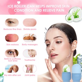 GeeRic Ice Roller, Ice Roller, Face Massage, Facial Ice Roller, Face Tightening, Anti-Ageing Wrinkles, Firming Dark Circles, Reduce Muscle Soreness