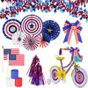 4th of July Bike Decorations Kit Includes Patriotic Tinsel Garlands