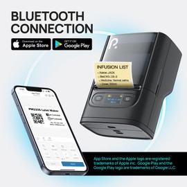 POLONO PM220S Label Maker Machine with Tape, Bluetooth Thermal Label Printer, Portable Sticker Printer