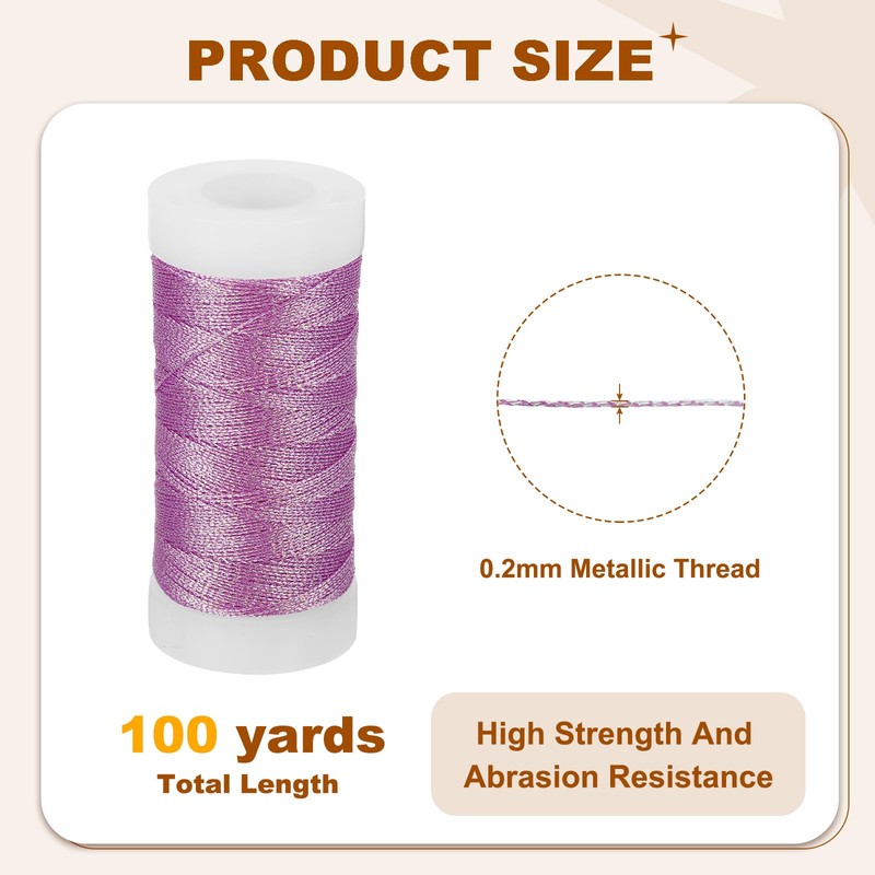 PATIKIL Metallic Thread 100 Yards Embroidery Thread Sewing Machine Hand