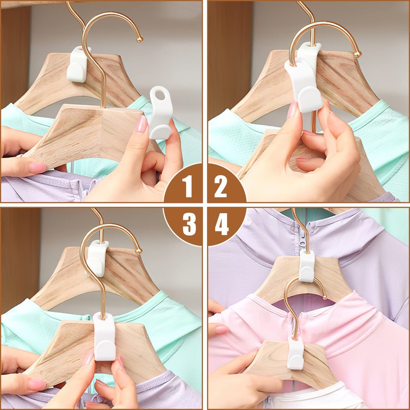 Pack of 60 Clothes Hangers Connecting Hooks, Hooks for Hangers