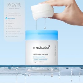 MEDICUBE Zero Pore Madecassoside Pads Mild, Pads Tonificantes Faciales con PHA, Madecassoside, Pantenol y Ácido Hialurónico, Exfoliación Suave para...