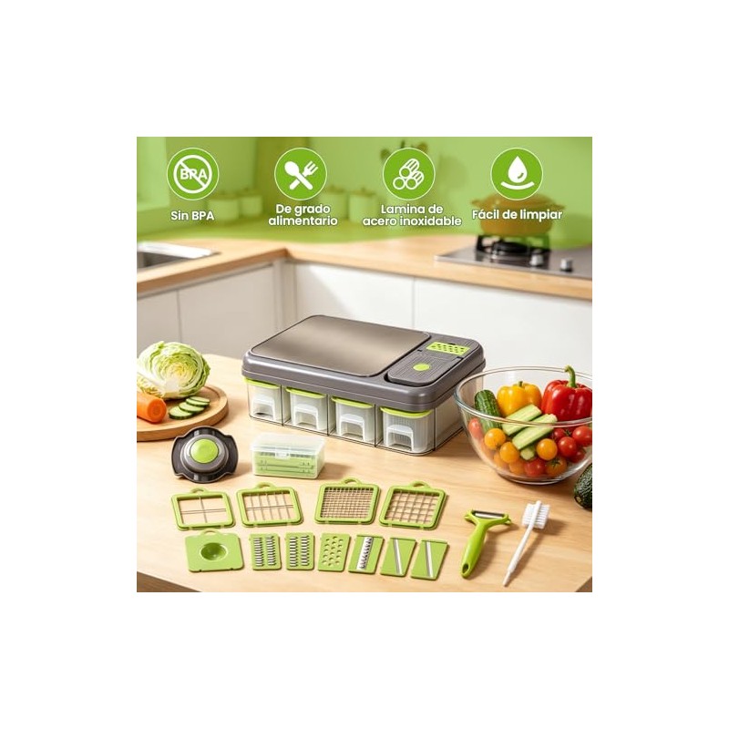 Picador de Verduras, Cortador de Verduras 13 en 1, para