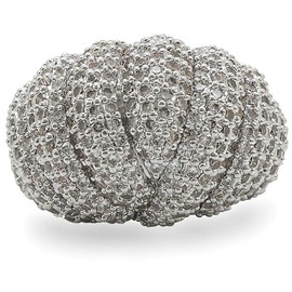 YourJewelleryBox 1W020PB pave set WOMENS rhodium SIMULATED DIAMOND RING COCKTAIL STATEMENT size p usa 8