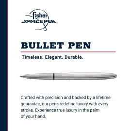 Fisher Chrome Bullet Pen Ballpoint Writes at Any Angle Under Extreme Conditions