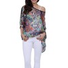 LazLake Women's Chiffon Blouse Loose Shirt Flowers Tunic Batwing Tops,