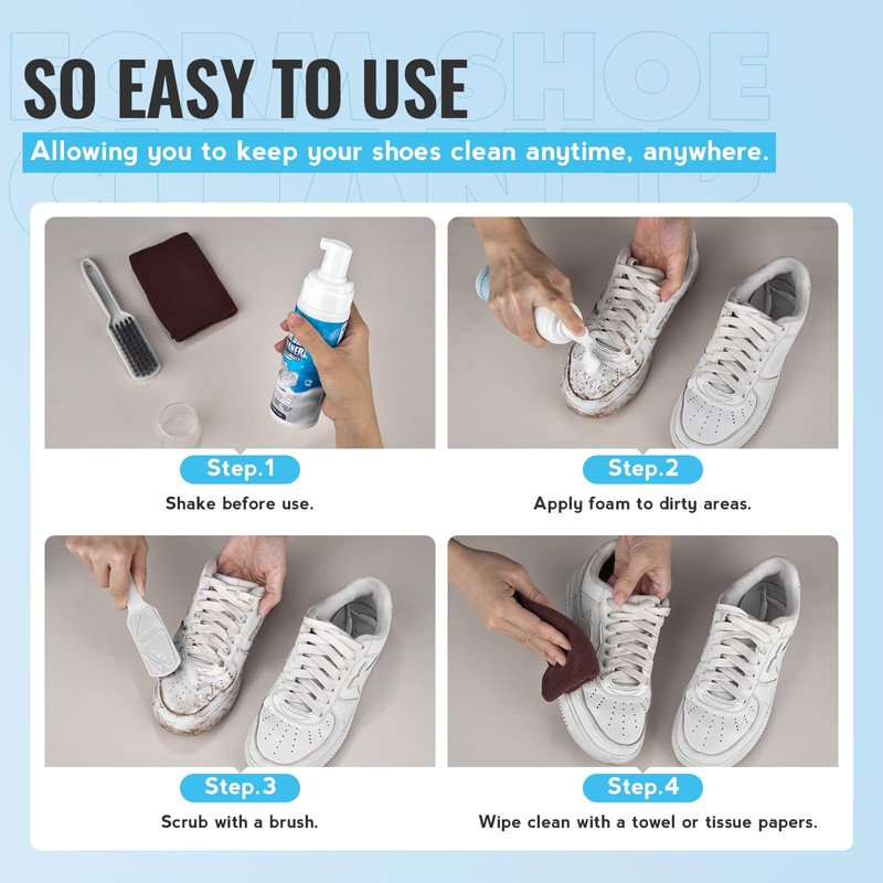 LANBEIDE Shoe Cleaner, Shoe Cleaning Kit-6.76 Oz Sneaker Cleaner with