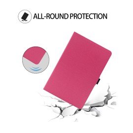 Case for Lville LVEC10 Android 14 Tablet 10 Inch 2024 Upgraded Version，Premium Leather Business Folio Stand Cover with Hand Strap for Tablet,Rose Red.