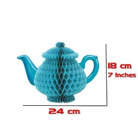 Beistle 59947 Tissue Teapot Centerpiece, 7", Blue