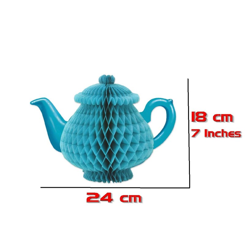 Beistle 59947 Tissue Teapot Centerpiece, 7", Blue