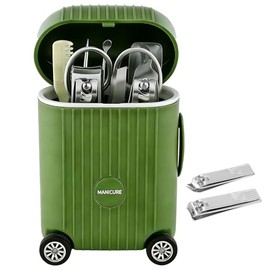 8-Piece Mini Suitcase Manicure Set - Portable Grooming Kit