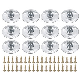 uxcell 12Pcs M6 T-Nuts, Zinc Plated Steel Brad Hole Tee Nut with Screws, 3-Hole Round Base Weld Nuts 11.2mm Height Through Hole Flange Insert Female Thread Plate Nuts, Silver