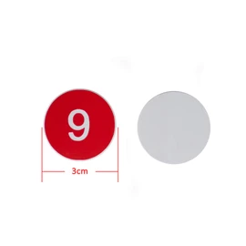 StayMax Plastic Number Tags Engraved Numbered Tags Without Hole (1-50, Red)