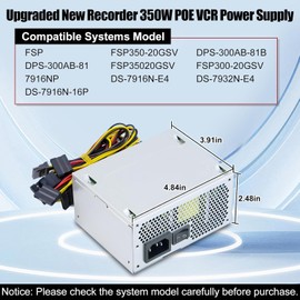 S-Union Upgraded FSP350-20GSV DPS-300AB-81B 350W POE VCR Power Supply Compatible with FSP FSP350-20GSV DPS-300AB-81 FSP35020GSV FSP300-20GSV 7916NP DS-7916N-E4 DS-7916N-16P Recorder Power Supply