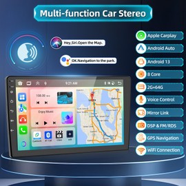 Podofo 8-core Wireless CarPlay Car Radio Stereo for Ford F-150 F150 2008 2009 2010 2011 2012 2013 2014 with Android Auto 9" Touch Screen Bluetooth Audio GPS Navigation WiFi EQ RDS Hi-Fi Backup Camera