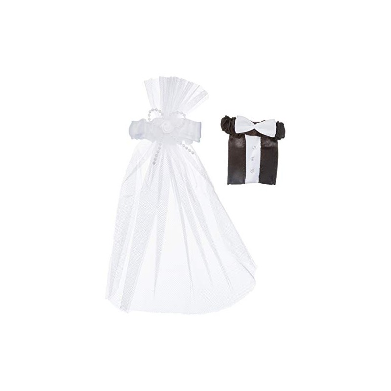 1 Pair of Decorated Bride and Groom Champagne Flutes, A