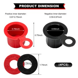 MTRPS 4PCS Car Battery Terminal Cover, Vehicle Battery Post Terminal Cap Insulator Protector with Washers, Universal Positive and Negative Batteries Top Post Caps for SUV Sedan Truck