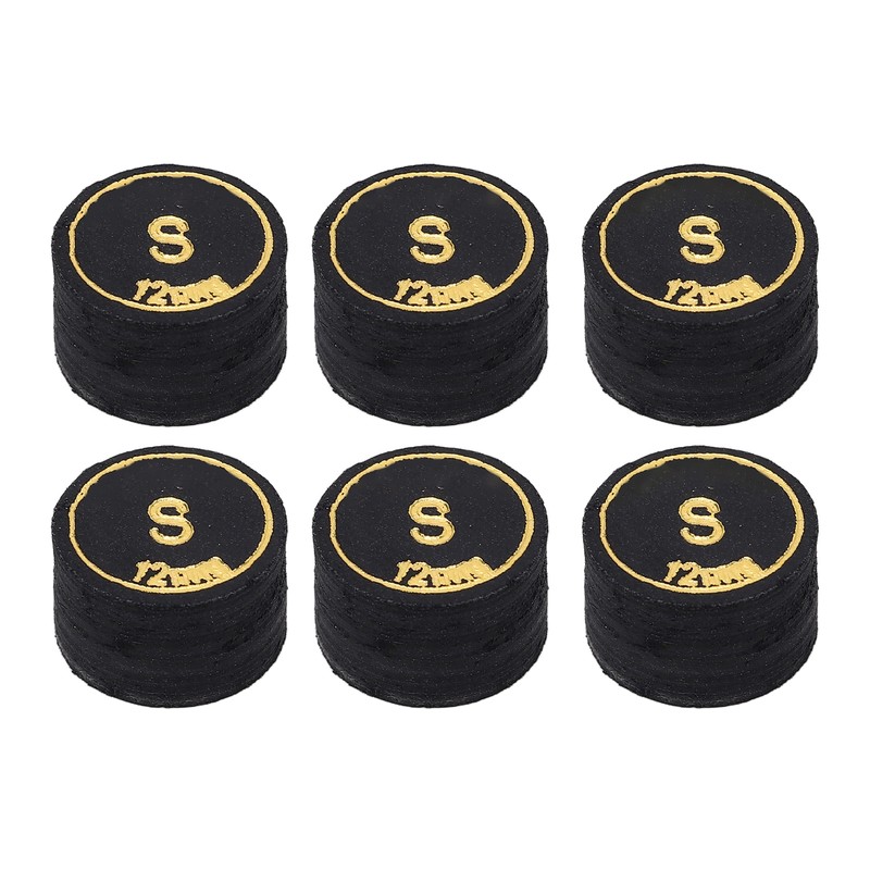6pcs Pool Billiard Cue Tips 12mm Billiard Pool Cues Tips
