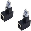 Duttek Adaptador Ethernet de 90 grados, adaptador extensor Ethernet RJ45