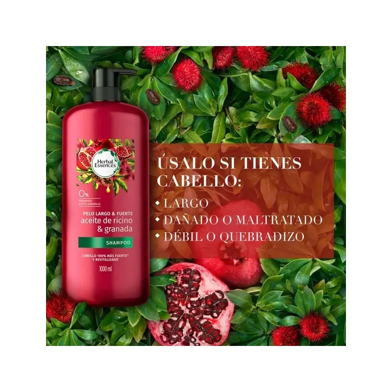 Shampoo Herbal Essences Con Aceite De Ricino Y Granada 1