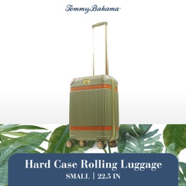 FUL Tommy Bahama 22.5 Inches Rolling Carry On, Hard-Sided Suitcases with Spinner Wheels, Olive