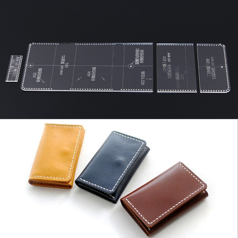 4Pcs Acrylic Templates Durable Reusable Transparent Clear DIY Leather Models