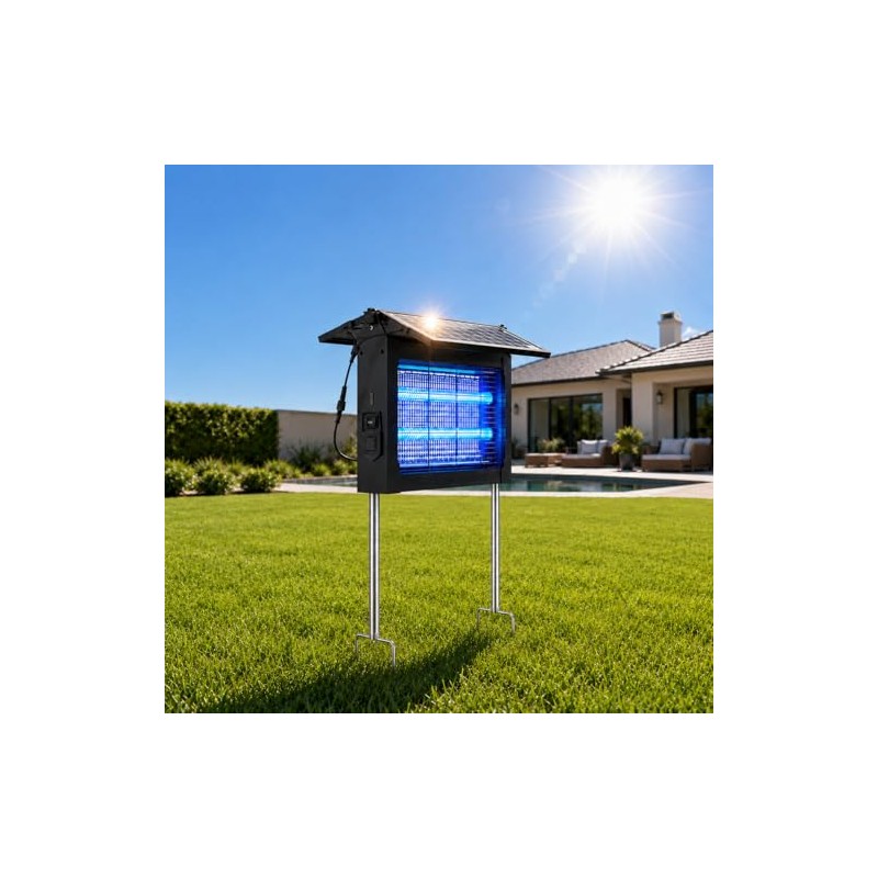 Solar Bug Zapper Outdoor, 4500V Outdoor Mosquito Zapper with Detachable