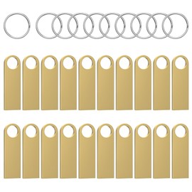 ABLAZE 16GB USB Stick 20 Pack Metal Memory Stick 16GB High Speed USB 2.0 Flash Drive Waterproof Pen Drive with Keyrings for PC, Car, TV, Laptop(Gold)