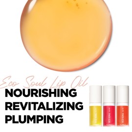 THESAEM Eco Soul Lip Oil 03 Grapefruit - Plumping & Hydrating Lip Oil to Nourish & Moisturize Lips – Grapefruit Extract & Jojoba Oil - Lips Soft & Glossy for Dry Lips, 0.21 fl.oz.