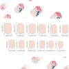 Independence Day Press on Nails Short Square French Tip Fake