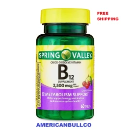 Spring Valley Vitamin B12 QuickDissolve Tablets Dietary Supplement 2500 Mcg 60ct