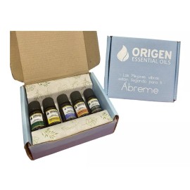 Origen Aceites Esenciales Kit De 5 Aceites Esenciales De 10ml C/u 100% Puros, Elígelos
