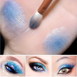 Paletas de Sombras de Ojos 9 Coloridas - Profesionales Paletas de Maquillaje Larga Duración - Sombra de Ojos Brillantes y Mate Personalidad Audaz Brillante (Blue)