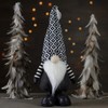 17" Black and White Plush Knit Gnome Christmas Figure1
