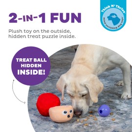 Outward Hound Nina Ottosson Snack Palz Interactive Plush Dog Puzzle with Treat Ball Dog Enrichment Toys Stuffable Dog Toy, Plush, Multicolored