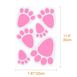 TUPARKA TUPARKA 6 Sheet 36 Pcs Easter Bunny Feet Home Floor Bunny Clings Decals Stickers for Easter Easter Party Game Decorations, Mixed Size