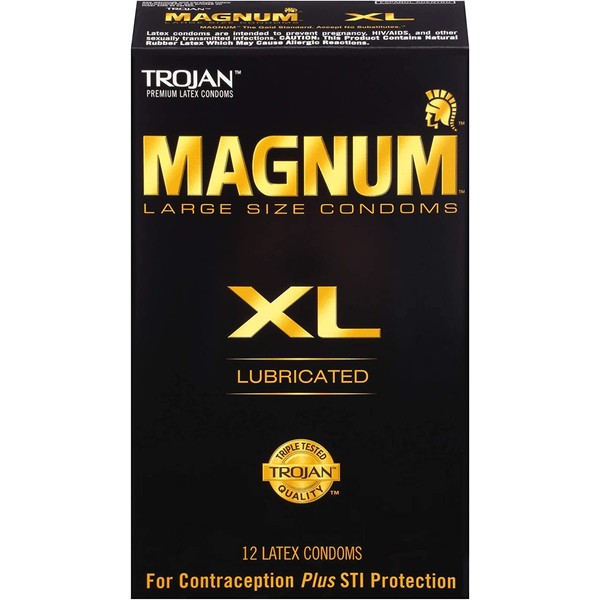 Trojan Magnum Lubricated Condoms, Extra Large, 12 Count
