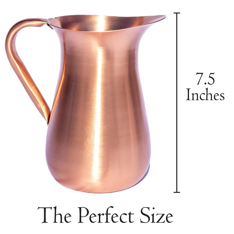 Cuyahoga Copper 100% Pure Copper Beverage Pitcher – 64 oz