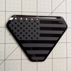 UsaStandard 2x Car Fender American Flag Emblem Badge Black on Matte Black Ford Bronco SUV